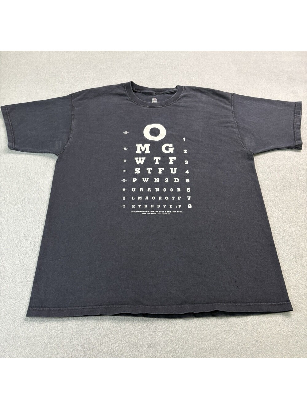Vintage 2005 Y2K OMG WTF STFU Pwn3d Ur A Noob Funny Joke T Shirt Size XL Black